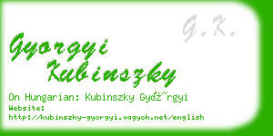 gyorgyi kubinszky business card